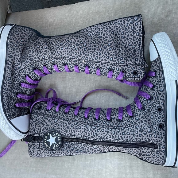 Converse All Star Chuck Taylor RARE Calf High sneaker Zip Junior US Size 1 - Picture 5 of 9